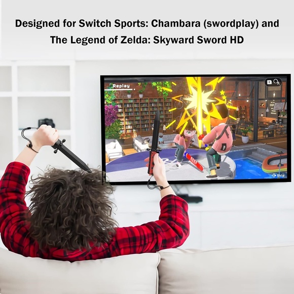 New Pair Sword Grip for Nintendo Switch Video Game Sports - Picture 5 of 5